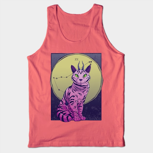 Devil Cat Tarot Tank Top by digitalambie